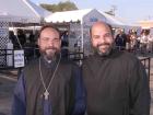 Father George with church leader - Big Greek Food Fest, Niles Father George with church leader - Big Greek Food Fest, Niles