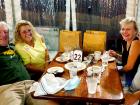 Friends enjoying Johnny's Kitchen & Tap Octoberfest in Glenview