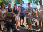 Family enjoying the St. Nectarios Greek Fest in Palatine