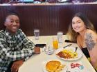Couple enjoying breakfast at Dino's Cafe in Bloomingdale Couple enjoying breakfast at Dino's Cafe in Bloomingdale