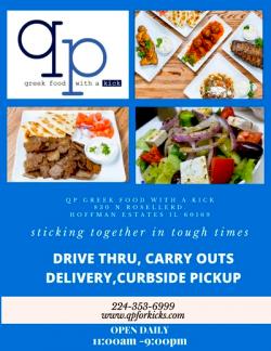 Carryout, Delivery & Drive-Thru at QP Greek Food With A Kick - Hoffman Estates Carryout, Delivery & Drive-Thru at QP Greek Food With A Kick - Hoffman Estates