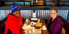 Couple enjoying lunch at Billy Boy's Restaurant in Chicago Ridge