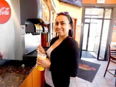 Happy customer at Brandy's Gyros in Chicago