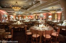Beautifully decorated ballroom at Concorde Banquets in Kildeer