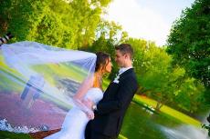 Newlyweds enjoying their wedding day at Concorde Banquets in Kildeer