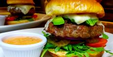 The famous Avocado Burger at Ellwood Steak & Fish House in DeKalb