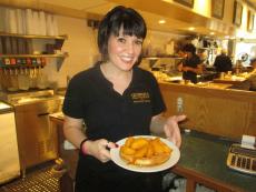 Friendly server at George's Family Restaurant in Oak Park