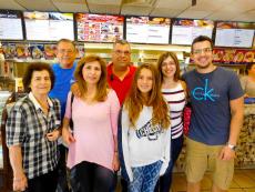 Family enjoying lunch at Goodi's Restaurant in Niles