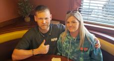 Couple enjoying breakfast at Lumes Pancake House in Chicago
