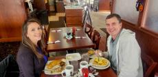 Couple enjoying breakfast at Maple Butter Cafe in Plainfield