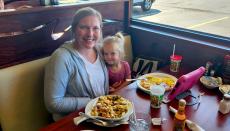 Mom and daughter enjoying breakfast at Maple Butter Cafe in Plainfield