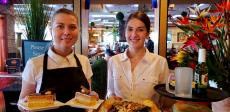 Friendly servers at Papagalino Cafe & Pastry Shop in Niles