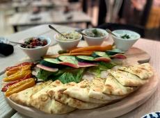 The famous Pita Appetizer at Pella Signature Restaurant in Burr Ridge