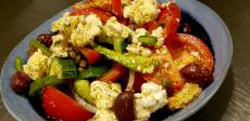 The famous Village Salad at Plateia Mediterranean Kitchen & Bar in Des Plaines