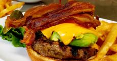 The famous bacon cheeseburger at Rose Garden Cafe in Elk Grove Village The famous bacon cheeseburger at Rose Garden Cafe in Elk Grove Village