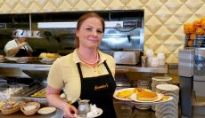 Friendly server at Sander's Family Restaurant & Pancake House in Skokie Friendly server at Sander's Family Restaurant & Pancake House in Skokie